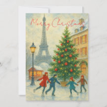 Tarjeta de agradecimiento de Navidad en París - To