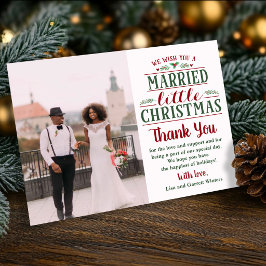 Tarjeta de agradecimiento de Navidad para casados