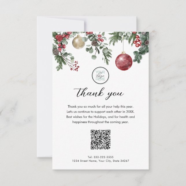 Tarjeta de agradecimiento de Navidad para empresas (Anverso)