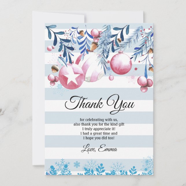 tarjeta de agradecimiento de Navidad, Xmas (Anverso)