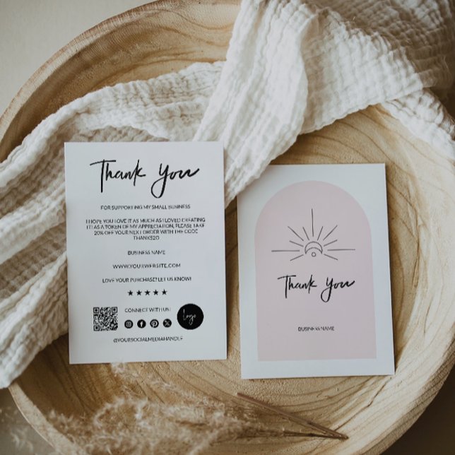 Tarjeta de agradecimiento de negocios moderna y ed (Editable Modern Business Thank You Card)