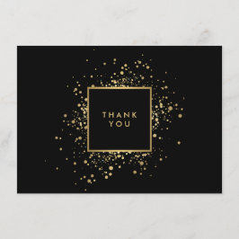Tarjeta de agradecimiento de negro de Faux Gold Co