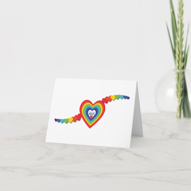 Tarjeta de agradecimiento de NHS Rainbow Hearts (Anverso)