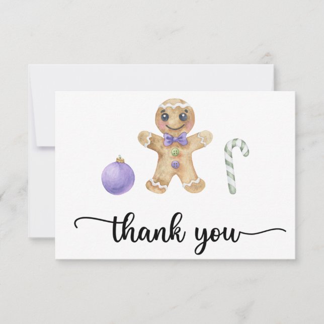 tarjeta de agradecimiento de niño de jengibre (Anverso)