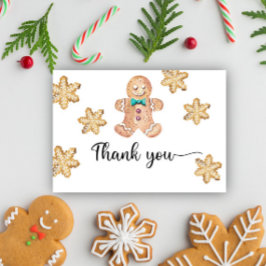 Tarjeta de agradecimiento de niño de pan de jengib