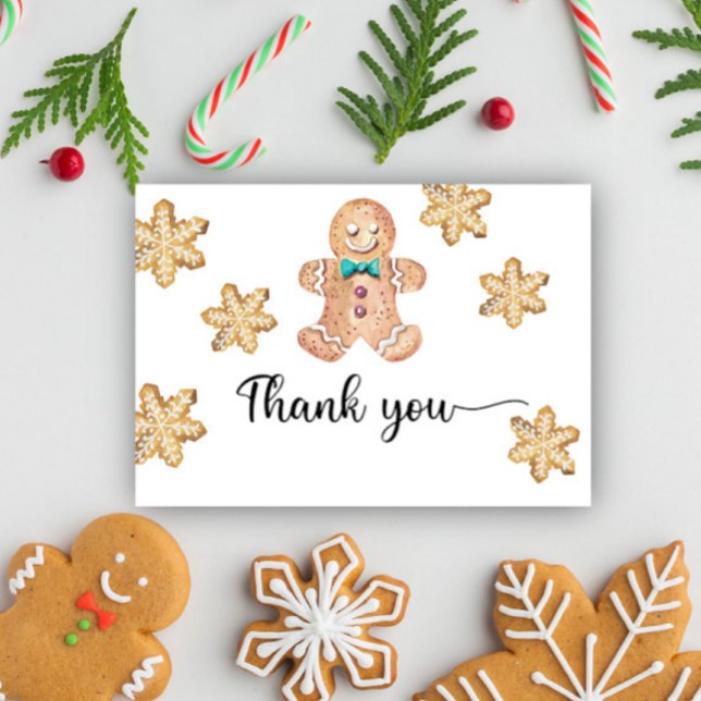 Tarjeta de agradecimiento de niño de pan de jengib (Subido por el creador)