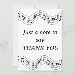 Tarjeta de agradecimiento de nota musical