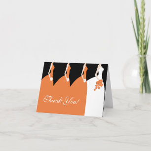 Tarjeta de agradecimiento de novia otoñal elegante