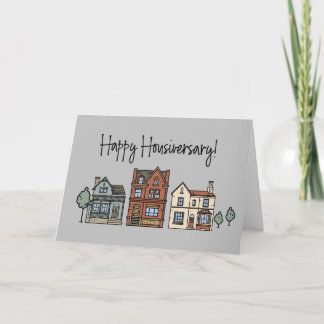 Tarjeta de agradecimiento de nuevo hogar de feliz