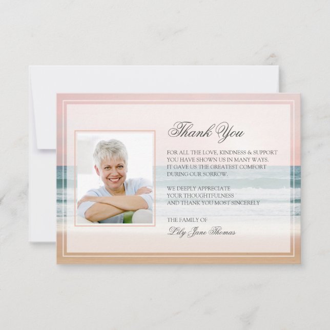 Tarjeta de agradecimiento de Ocean Funeral | Tarje (Anverso)