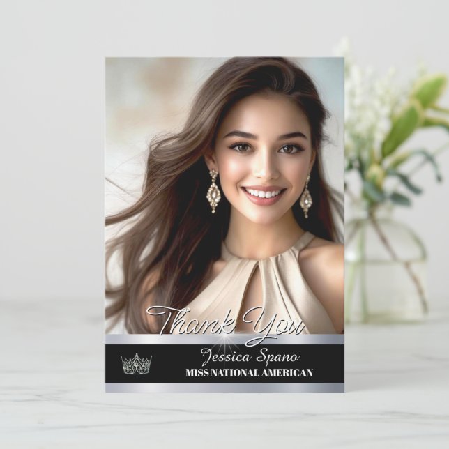 Tarjeta de agradecimiento de Onyx Shine para titul (Anverso de pie)