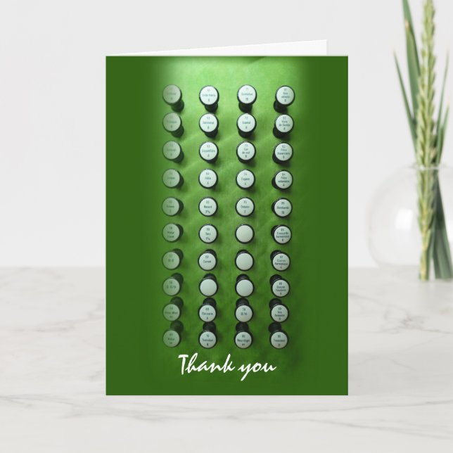 Tarjeta de agradecimiento de órganos verdes (Anverso)