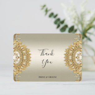 Tarjeta de agradecimiento de Ornate Gold