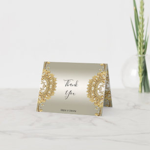 Tarjeta de agradecimiento de Ornate Gold