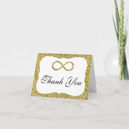 Tarjeta de agradecimiento de oro brillo infinito d