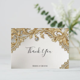 Tarjeta de agradecimiento de oro decorativo