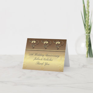 Tarjeta de agradecimiento de oro del 50 aniversari