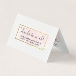 Tarjeta de agradecimiento de oro moderno color de