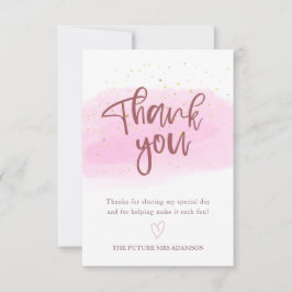 Tarjeta de agradecimiento de oro para Rosa por duc