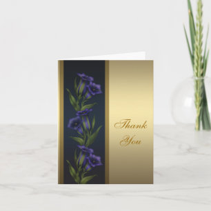 Tarjeta de agradecimiento de oro púrpura cristal v