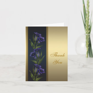 Tarjeta de agradecimiento de oro púrpura cristal v