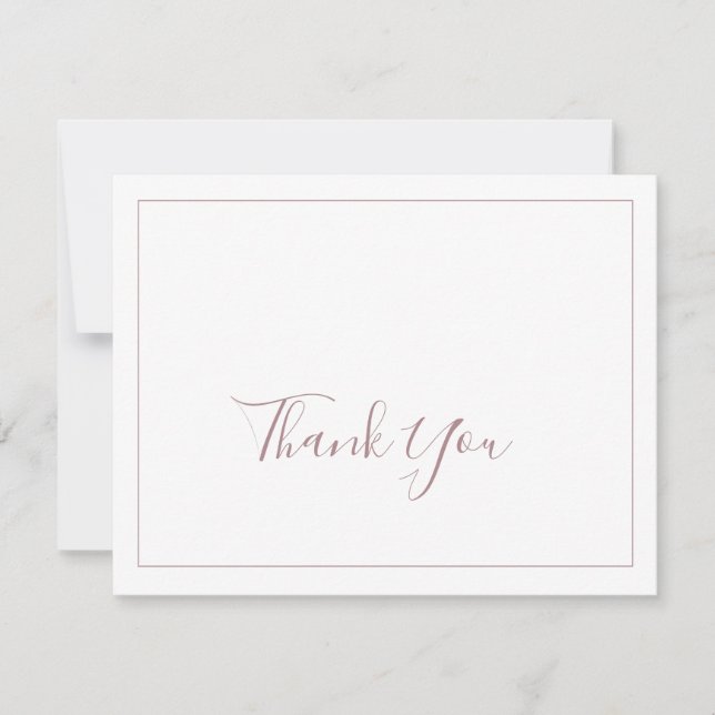 Tarjeta de agradecimiento de oro Rosa minimalista (Anverso)