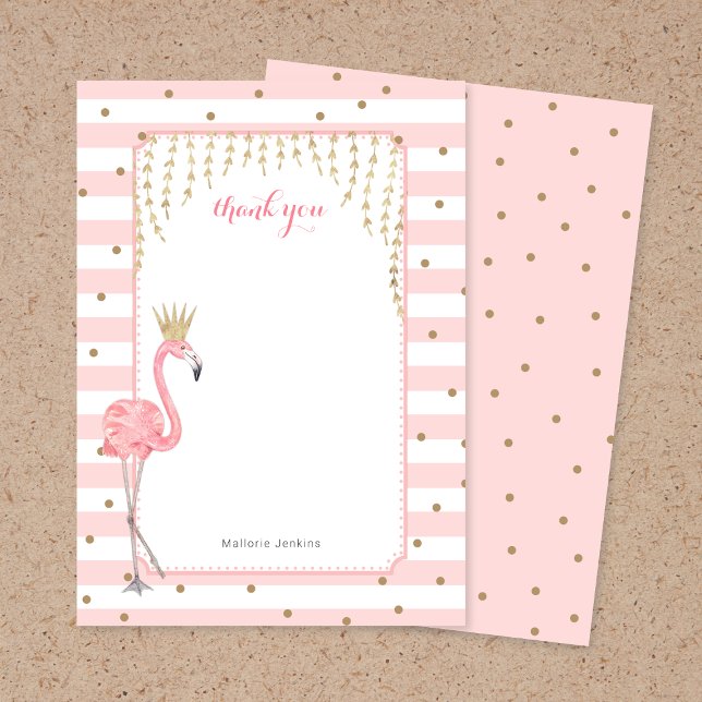 Tarjeta de agradecimiento de Oro Rosado Flamingo (Subido por el creador)