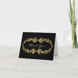 Tarjeta de agradecimiento de Oro y Óptico Ornate