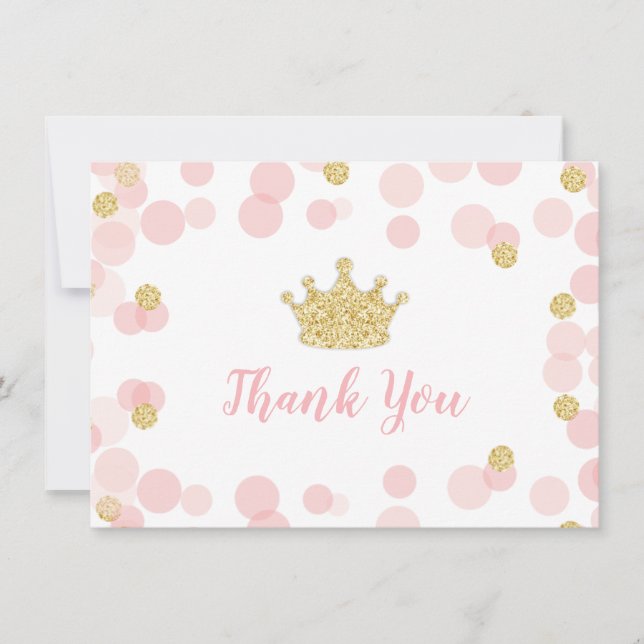Tarjeta de agradecimiento de oro y rosado por cump (Anverso)