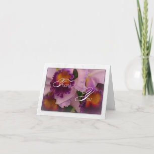 Tarjeta de agradecimiento de orquídea híbrida Catt