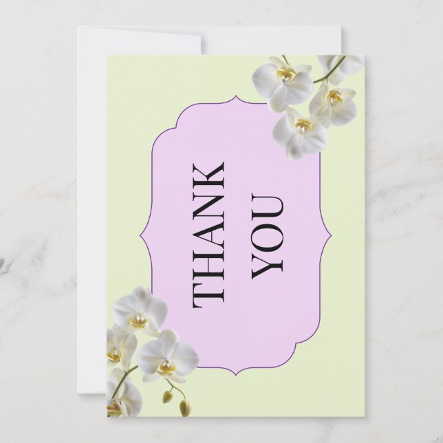 Tarjeta de agradecimiento de orquídea pastel (Anverso)