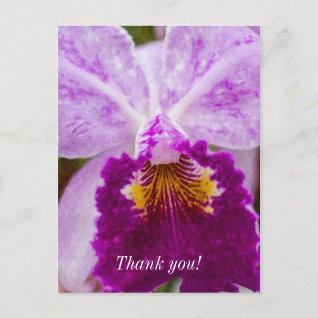 Tarjeta de agradecimiento de orquídea Purple Passi (Anverso)