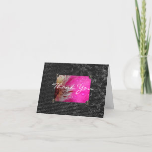Tarjeta de agradecimiento de orquídea rosa
