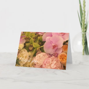 Tarjeta de agradecimiento de orquídea y peonía