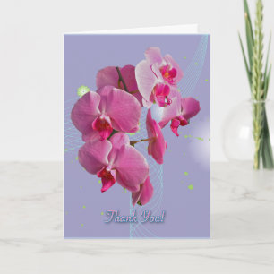 Tarjeta de agradecimiento de orquídeas rosas