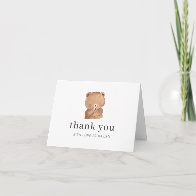 Tarjeta de agradecimiento de oso (Anverso)