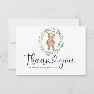 Tarjeta de agradecimiento de oso