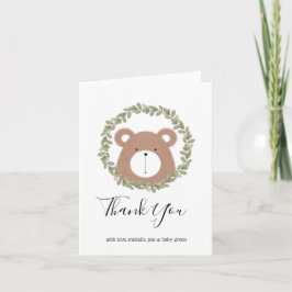 Tarjeta de agradecimiento de oso