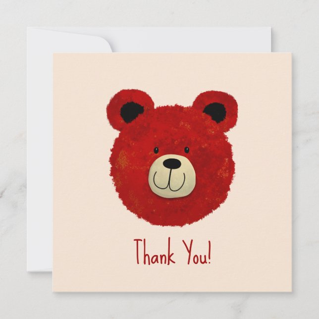 Tarjeta de agradecimiento de oso lindo (Anverso)