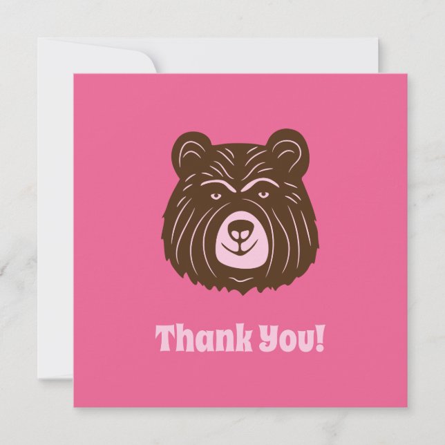 Tarjeta de agradecimiento de oso lindo (Anverso)