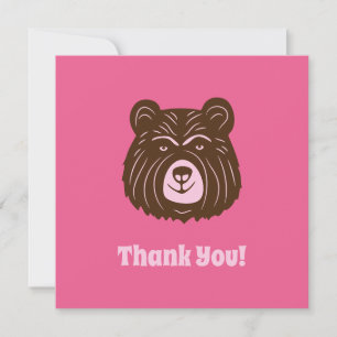 Tarjeta de agradecimiento de oso lindo