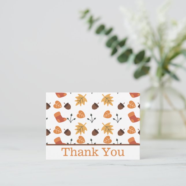 Tarjeta de agradecimiento de otoño (Anverso de pie)