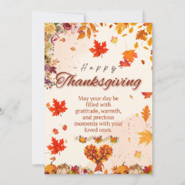 Tarjeta de agradecimiento de otoño