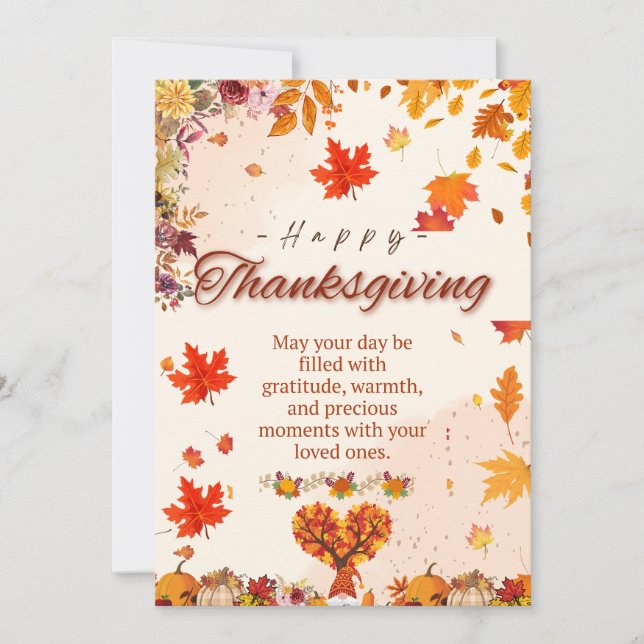 Tarjeta de agradecimiento de otoño (Anverso)