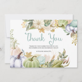 Tarjeta de agradecimiento de otoño de calabaza