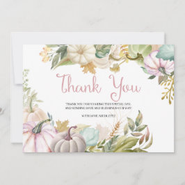 Tarjeta de agradecimiento de otoño de calabaza