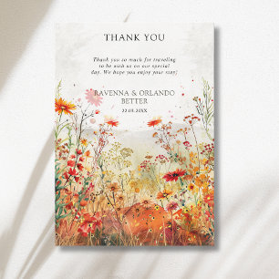 Tarjeta de agradecimiento de otoño de pradera de f