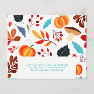 Tarjeta de agradecimiento de otoño de presupuesto