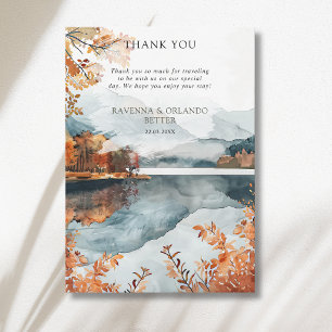 Tarjeta de agradecimiento de otoño montañoso rústi