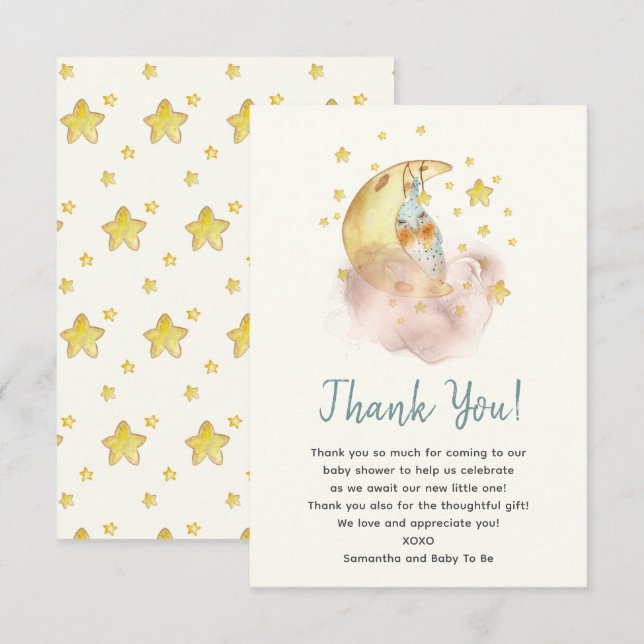 Tarjeta de agradecimiento de Over the Moon Flat (Anverso / Reverso)